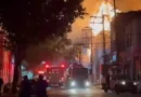 Incêndio de grandes proporções atinge fábrica de mesas de sinuca no Brás, em São Paulo