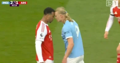 Haaland e Gabriel se estranham, e lance gera polêmica na Premier League