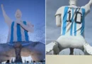 Estátua de Messi vira alvo de piadas na internet por formato esquisito